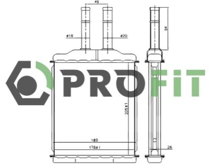 Радіатор пічки PROFIT 1760-0103