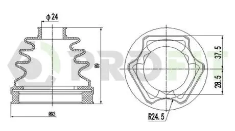 Пильник ШРКШ гумовий + змазка PROFIT 2710-0019 XLB