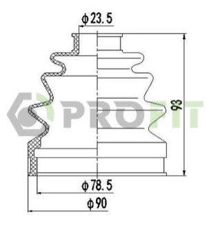 Пильник ШРКШ гумовий + змазка PROFIT 2710-0028 XLB