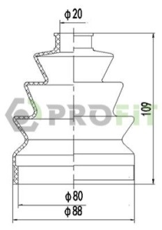 Пильник ШРКШ гумовий + змазка PROFIT 2810-0023 XLB (фото 1)