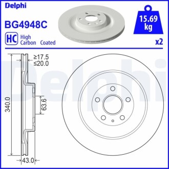 Гальмiвнi диски Delphi BG4948C