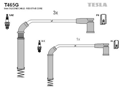 Комплект кабелей высоковольтных TESLA T465G (фото 1)
