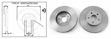 Диск тормозной, лев/прав, пер (с внутренней вентиляцией)) APLUS 61310AP