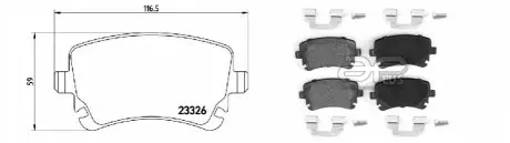 Колодка гальмівна, лев/правий, задн AUDI A6 (4F2, C6) (04/04-06/11) AP APLUS 71137BAAP