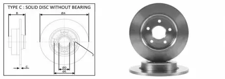 Диск тормозной, лев/прав, задн. APLUS 61435AP