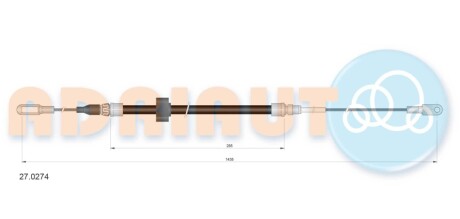 DB трос ручного гальма SPRINTER 1435 285 передн. ADRIAUTO 27.0274