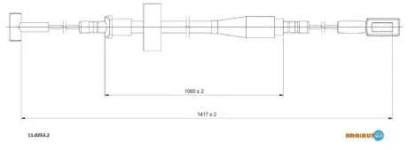 Фото fiat трос ручного тормоза iveco daily iv 06- ADRIAUTO 11.0253.2 FIAT Трос ручного тормоза Iveco DAILY IV 06- ADRIAUTO 11.0253.2