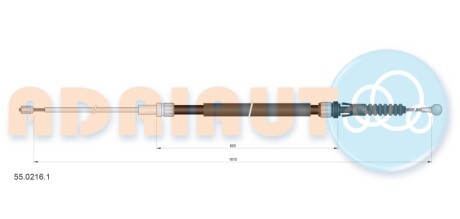 SKODA Трос ручного тормоза SUPERB II 09- ADRIAUTO 55.0216.1 (фото 1)