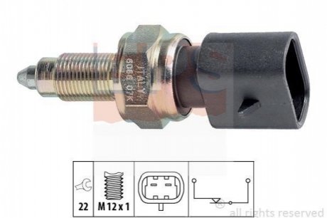 FIAT вимикач світла заднього ходу CROMA 87-90 EPS 1.860.066