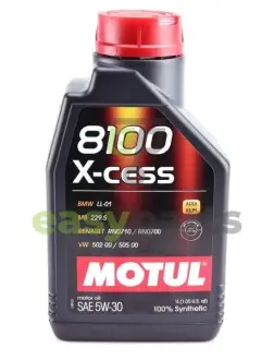 Олива 5W30 X-cess 8100 (1л) (VW 502 00/505 00/MB 229.5/226.5/RN0710-0700/LL-01) (108944) MOTUL 368101