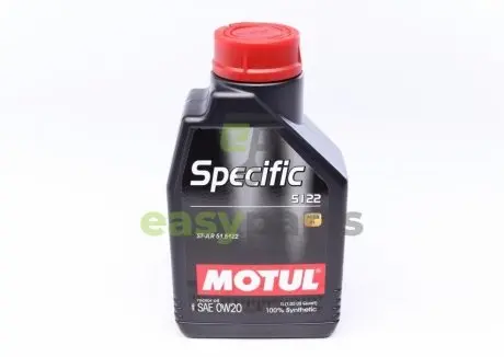 Фото олива 0W20 Specific 5122 (1L) (Jaguar/Land Rover-STJLR.51.5122) MOTUL 867601 Олива 0W20 Specific 5122 (1L) (Jaguar/Land Rover-STJLR.51.5122) MOTUL 867601