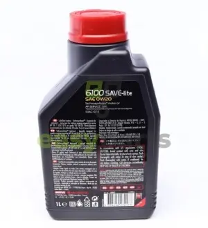 Олива 0W20 SAVE-lite SAE 6100 (1л) (dexos1/Ford 947-A) (108002) заміна на 842011 MOTUL 841211