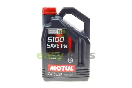 Олива 5W20 6100 Save-lite (4L) (FORD M2C 930A/FORD M2C 945A/GM dexos1/GM 6094M) 108030 заміна на 842150 MOTUL 841350
