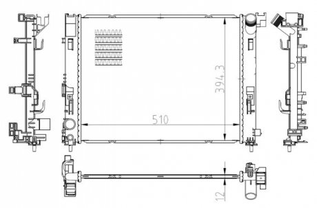 Радіатор охолодження Nissan Micra 09-1.5 16- NRF 550038 (фото 1)