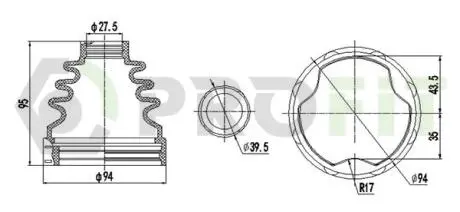Пильник ШРКШ гумовий + змазка PROFIT 2710-0018 XLB