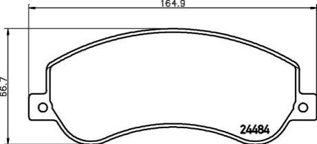 Тормозные колодки дисковые комплект; передняя. HELLA 8DB355015401