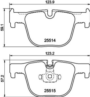 Колодки тормозные дисковые комплект; задн. HELLA 8DB355019781