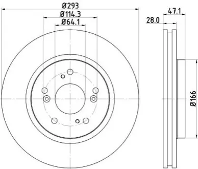 Диск гальмівний з покриттям PRO; передн. HELLA 8DD355115941