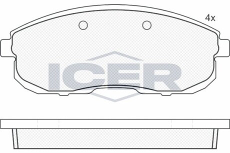 Колодки гальмівні (передні) Nissan 200SX/Silvia 88-94 ICER 181100