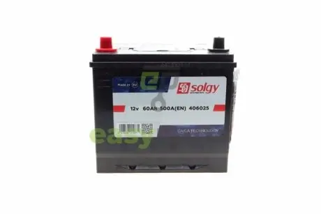 Акумуляторна батарея 60Ah/500A (230x172x222/+L) Азія Solgy 406025