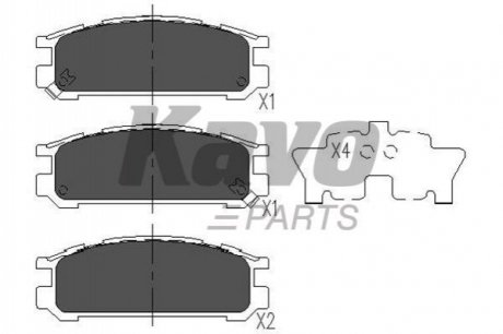 Колодки гальмівні (задні) Subaru Impreza/Legacy 1.6/2.0 89-03 KAVO PARTS KBP-8016 (фото 1)