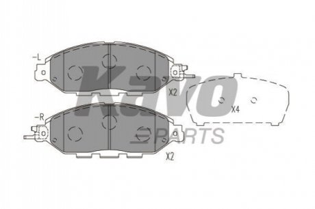 Колодки гальмівні (передні) Nissan Pathfinder 2.5/3.5 4WD 13- KAVO PARTS KBP-6623 (фото 1)