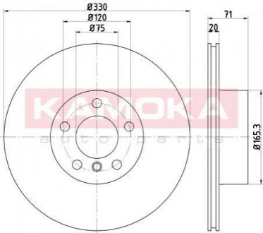 Гальмiвнi диски BMW X3 (F25) 10-/X4 (F26) 14- KAMOKA 103220 (фото 1)