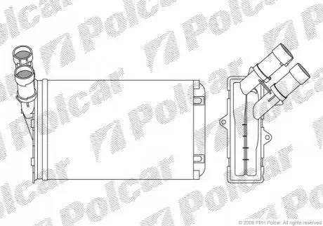 Фото радіатор пічки Citroen Berlingo/Peugeot Partner Polcar 2324N8-1 Радіатор пічки Citroen Berlingo/Peugeot Partner Polcar 2324N8-1