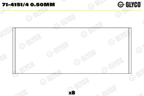 Підшипник шатуна Focus 99-12/Connect 02-13 Glyco 71-4151/4 0.50MM