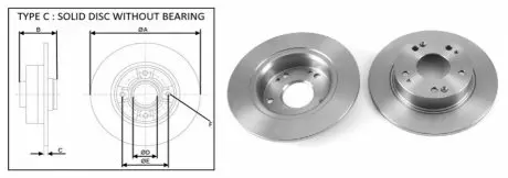 Гальмівний диск задн. Honda Accord 3.0 98-03 APLUS 61579AP