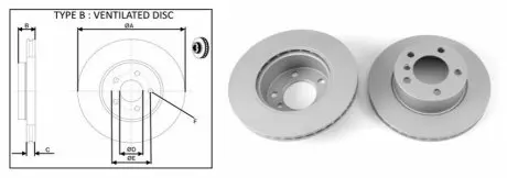 Диск гальмівний перед. вентильований BMW 1(F20) "1,4-1,6 "F "10 APLUS 61391AP