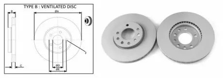 Диск гальмівний перед. Opel Vectra C 1.8/2.2/1.9 02-> APLUS 61325AP