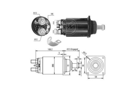 Втягуюче реле стартера ERA ZM833