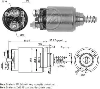 Втягуюче реле стартера ZM ZM1545