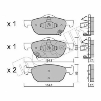 Комплект гальмівних колодок (дискових) Metelli 22-0866-0