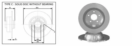 Диск гальмівний зад. Ford Mondeo V Ford Usa Fusion 1.0-2.0H 09.12- APLUS 61765AP