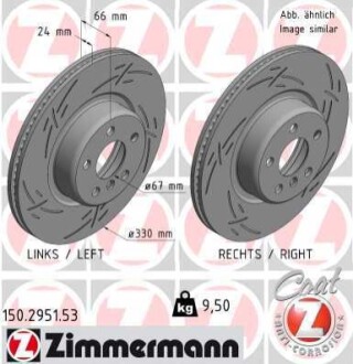 Диск тормозной BMW BLACK Z mit ECE R90 ZIMMERMANN 150295153