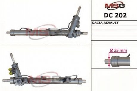 Рульова рейка з ГУР Dacia Duster, Nissan Terrano, Renault Duster MSG DC202 (фото 1)