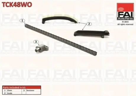 К-кт ланцюга ГРМ (без шестерні) Smart 0.6 City-Coupe 98-04/Cabrio 00-04/ Crossblade 06.02- FAI TCK48WO