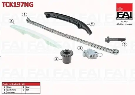 К-кт ланцюга ГРМ FIAT 500 0.9 10-, PUNTO 0.9 12- ALFA ROMEO MITO 0.9TwinAir 11-18 FAI TCK197NG