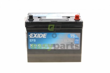 Акумуляторна батарея 75Ah/750A (270x173x222/+R/B0) (Start-Stop EFB) Азія EXIDE EL754