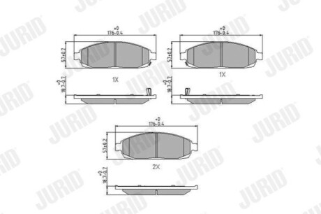 JEEP гальмівні колодки передн.Grand Cherokee 05- Jurid 573340J