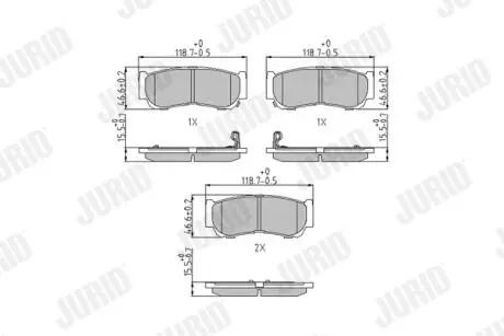 Фото hyundai гальмівні колодки задн.santa fe ii 06- Jurid 572608J HYUNDAI гальмівні колодки задн.Santa Fe II 06- Jurid 572608J