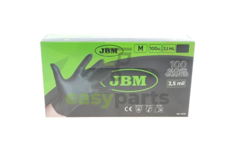 Рукавиці нітрилові (M) 100шт (3.5mil) (чорні) JBM 54155