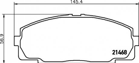 Колодки гальмівні дискові передні Strong Ceramic Toyota Hiace 2.0, 2.4, 3.0 (9 NISSHINBO NP1004SC