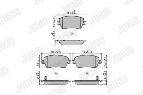 SUZUKI гальмівні колодки передн.Swift,SX4,Opel Agila 05-,Nissan Note,Micra 05- Jurid 573770J