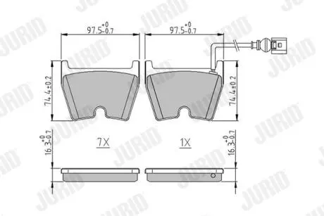 AUDI гальмівні колодки перед. Q3 RS 2.5 13-18, A3 Sportback RS3 15- Jurid 573809J