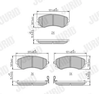 NISSAN гальмівні колодки передн.Almera -00, Patrol 2,8/3,0 97- Jurid 572541J