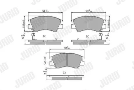 MITSUBISHI гальм. колодки передн. (з датчик.) Padjero 87- Jurid 572281J