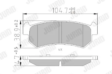 CHEVROLET гальмівні колодки задні Lacetti 04- Jurid 573216J